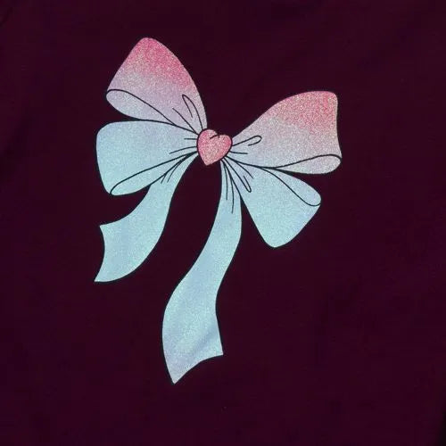 Girls Long Sleeve Graphic Tee With Puff Shoulder