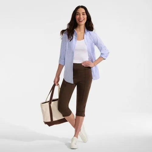 Women's Starfish High Rise Pintuck Capri Pants