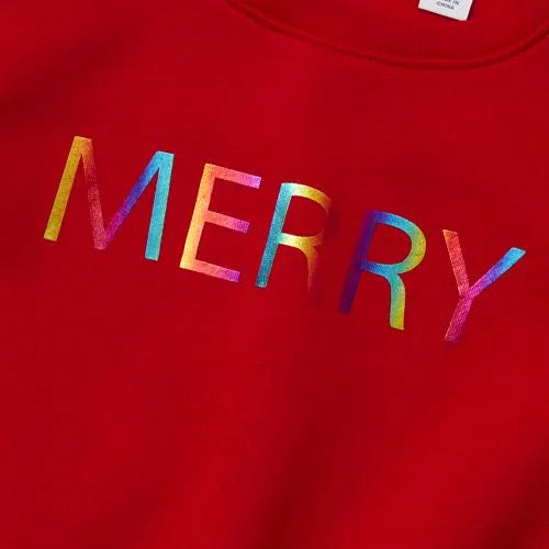 Girls Puff Shoulder Crew Neck Sweatshirt