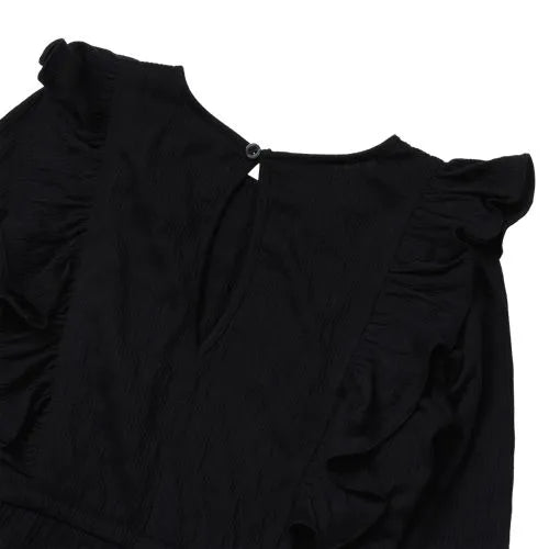 Girls Long Sleeve Ruffle Knit Jumpsuit