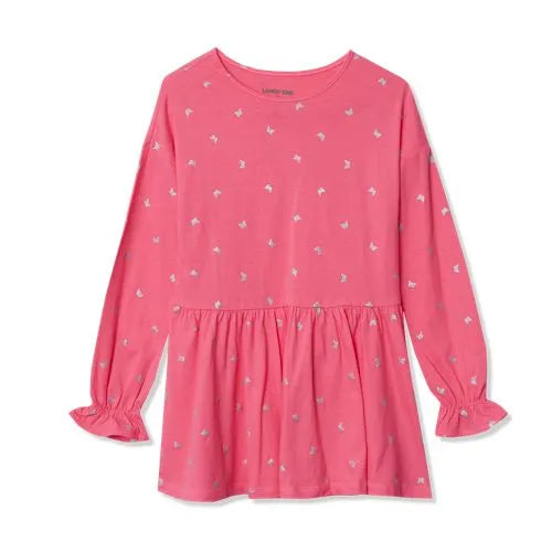 Girls Long Sleeve Ruffle Tunic Top