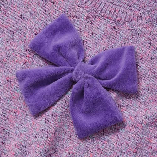 Girls Meet and Greet Bow Knit Sweater