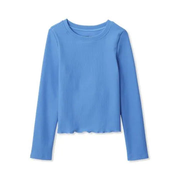 Girls Active Long Sleeve Rib Knit Top