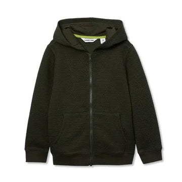 Boys Texture Knit Zip Up Hoodie