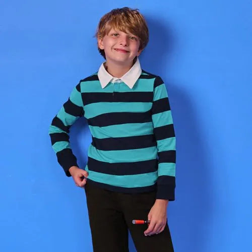 Boys Husky Long Sleeve Collared Rugby Shirt