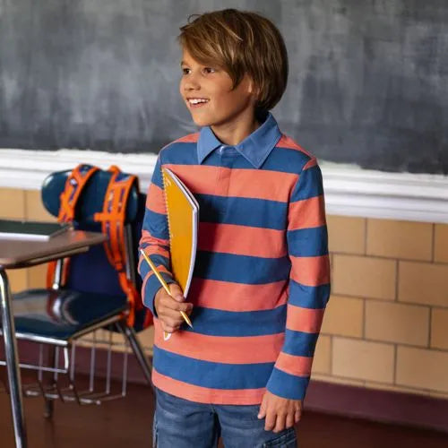 Boys Long Sleeve Collared Rugby Shirt