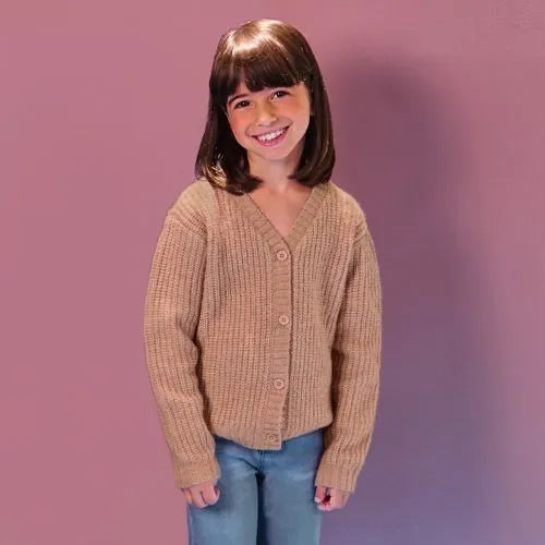 Girls Button Front Knit Sparkle Cardigan