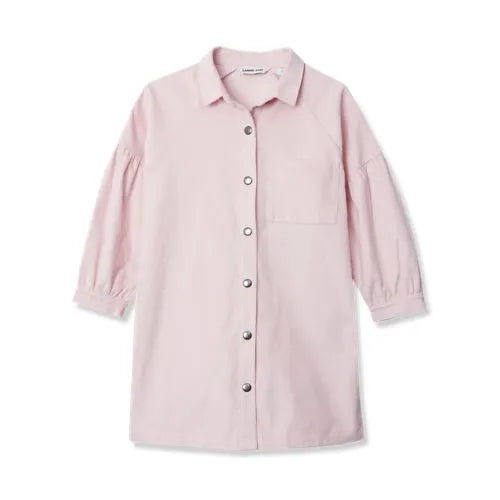 Girls 3/4 Sleeve Corduroy Shirt Dress