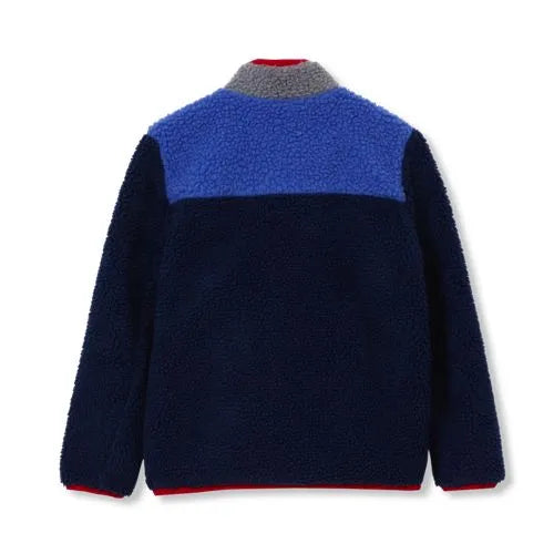 Kids Sherpa Contrast Full Zip Up Jacket