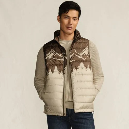 Men's Wanderweight Packable Print Down Vest