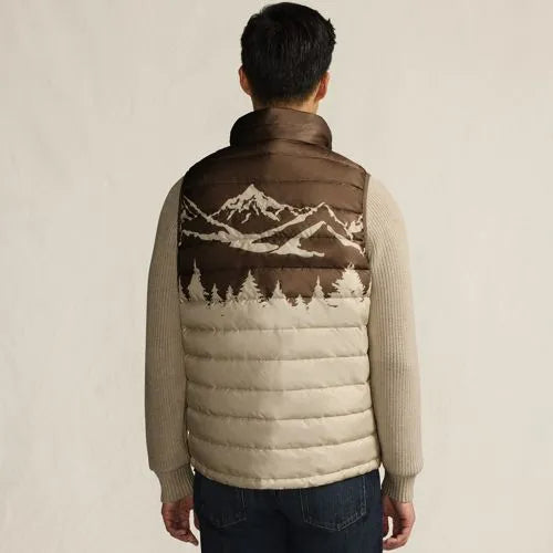 Men's Wanderweight Packable Print Down Vest