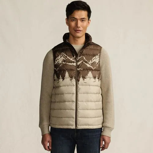 Men's Wanderweight Packable Print Down Vest