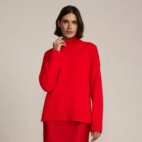 Women's Cozy Lofty Split Hem Turtleneck Sweater