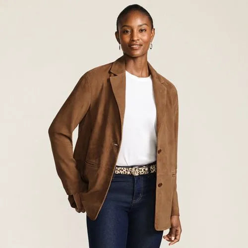 Women's Suede Boyfriend Blazer