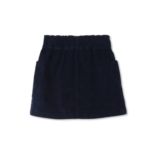 Girls Corduroy Skirt with Heart Pockets