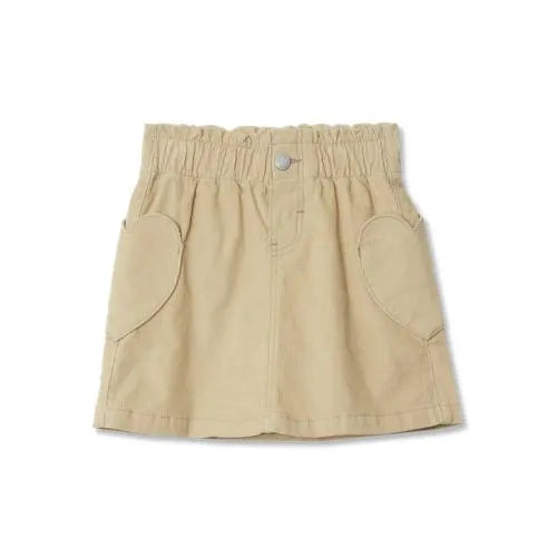 Girls Corduroy Skirt with Heart Pockets