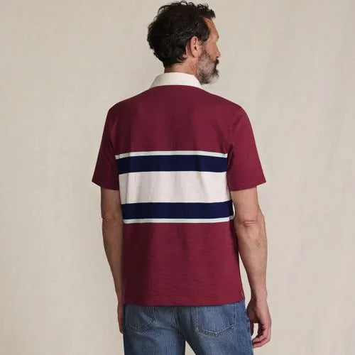 Men's Short Sleeve Lightweight Slub Rugby Polo
