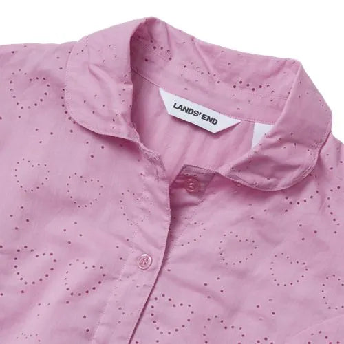 Girls Long Sleeve Woven Hearts Top