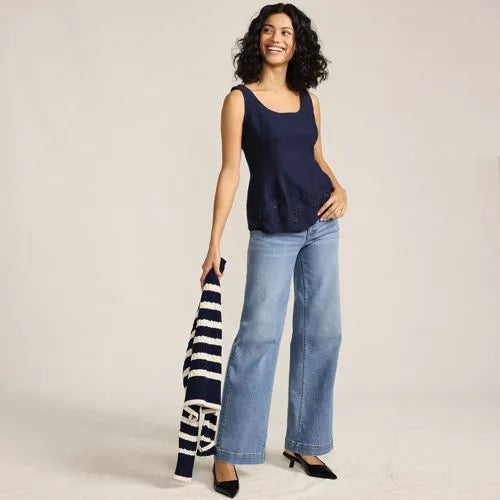 Women's Embroidered Peplum Top