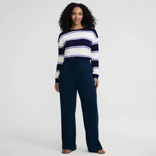 Women's Sport Knit High Rise Pull On Relaxed Straight Leg Pants
