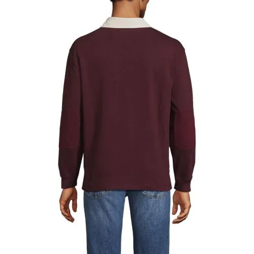 Men's Long Sleeve Rugged Rugby Embroidered Polo