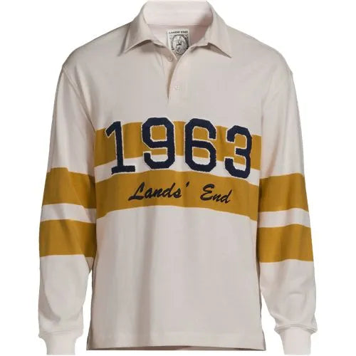 Men's Long Sleeve Rugged Rugby Embroidered Polo