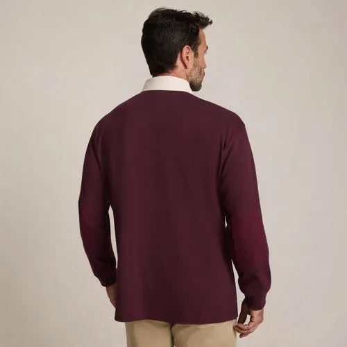 Men's Long Sleeve Rugged Rugby Embroidered Polo