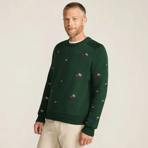 Men's Long Sleeve Drifter Holiday Roads Crewneck Sweater