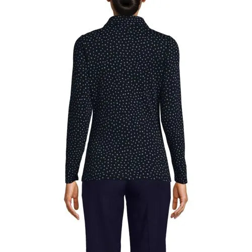 School Uniform Women's Supima Micro Modal Long Sleeve Convertible Collar Top