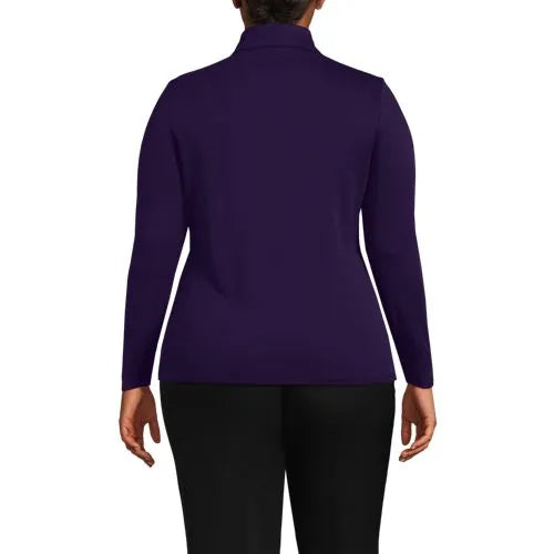 School Uniform Women's Supima Micro Modal Long Sleeve Convertible Collar Top