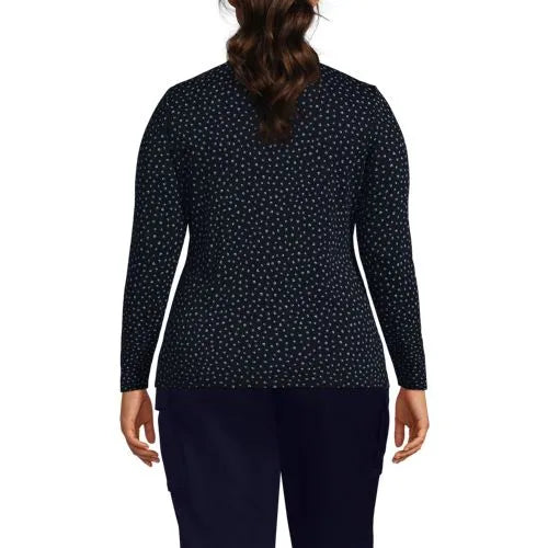 School Uniform Women's Supima Micro Modal Long Sleeve Convertible Collar Top
