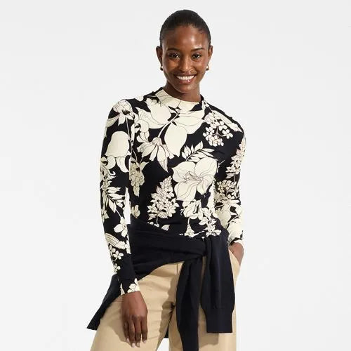 Women's Tall Long Sleeve Garden Tee Mock Neck- Sunshade UPF 50 Quick Dry