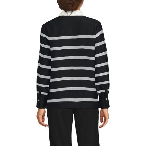 Women's Charmeuse Long Sleeve Contrast Collar Blouse