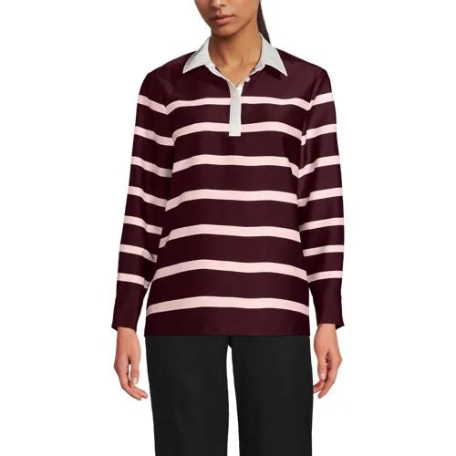 Women's Charmeuse Long Sleeve Contrast Collar Blouse