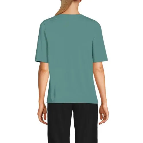 School Uniform Women's Supima Jersey Half Sleeve Splitneck Shirt