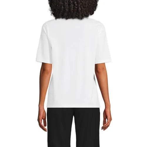 School Uniform Women's Supima Jersey Half Sleeve Splitneck Shirt