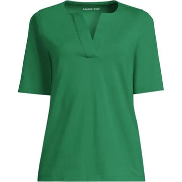 School Uniform Women's Supima Jersey Half Sleeve Splitneck Shirt