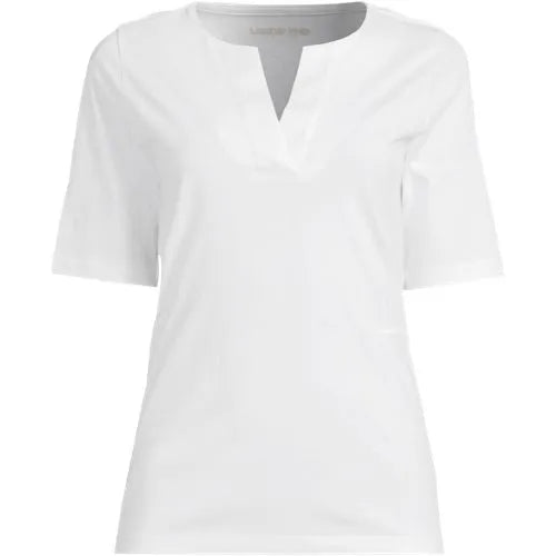 School Uniform Women's Supima Jersey Half Sleeve Splitneck Shirt