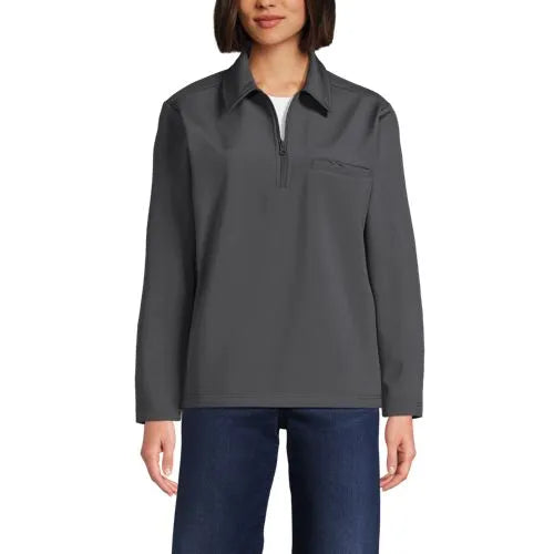 Unisex Soft Shell Collared Half Zip Pullover Top