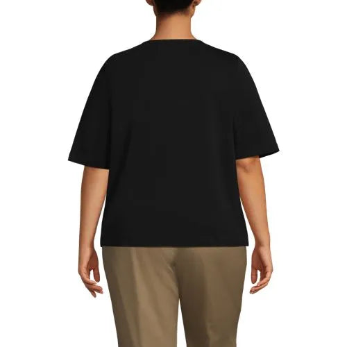 School Uniform Women's Supima Jersey Half Sleeve Splitneck Shirt