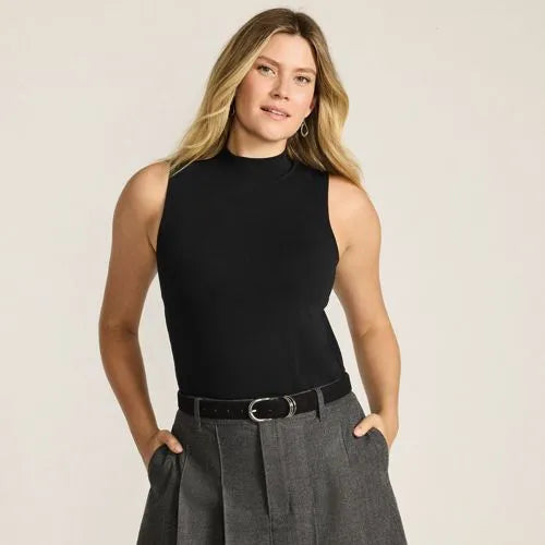 Women's Sleeveless Polished Essentials Mock Neck Top