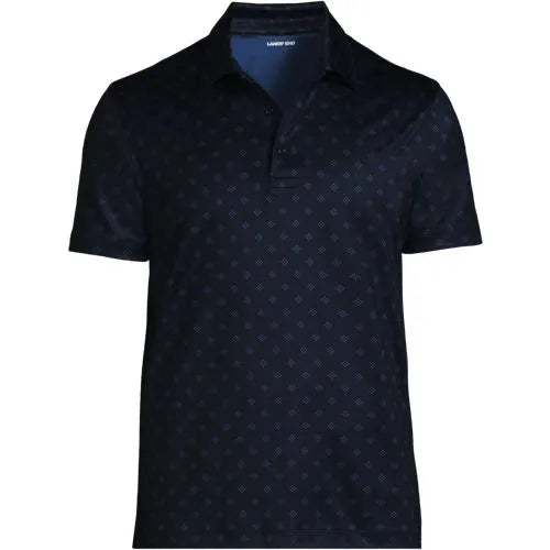 School Uniform Men's Rapid Dry Performance Printed Short Sleeve Modern Fit Polo Shirt