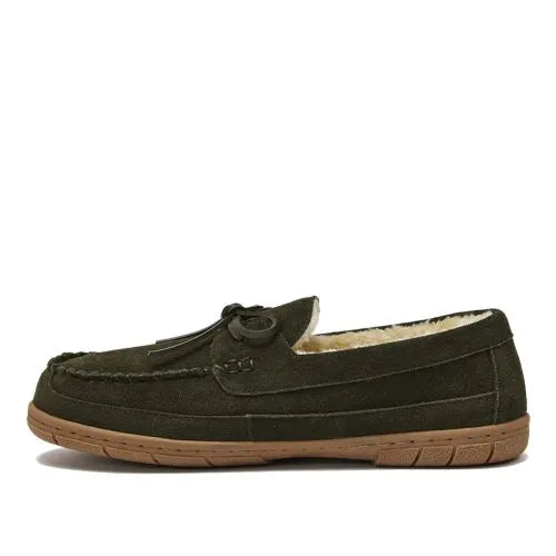 Men's Fuzzy Lined Lace Up Moccasin Slippers