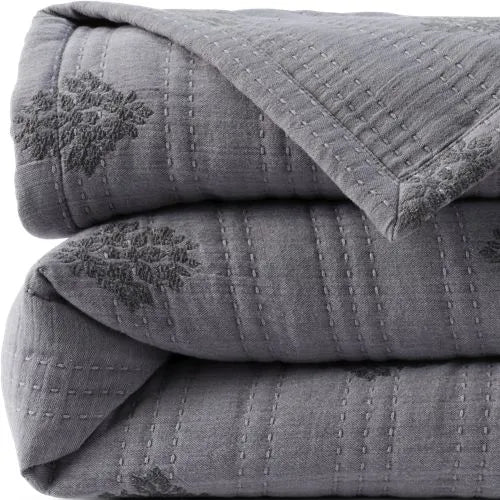 Embroidered Matelasse Bed Coverlet