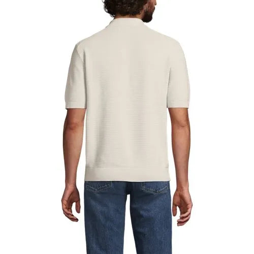 Men's Short Sleeve Fine Gauge Sweater Polo