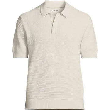 Men's Short Sleeve Fine Gauge Sweater Polo