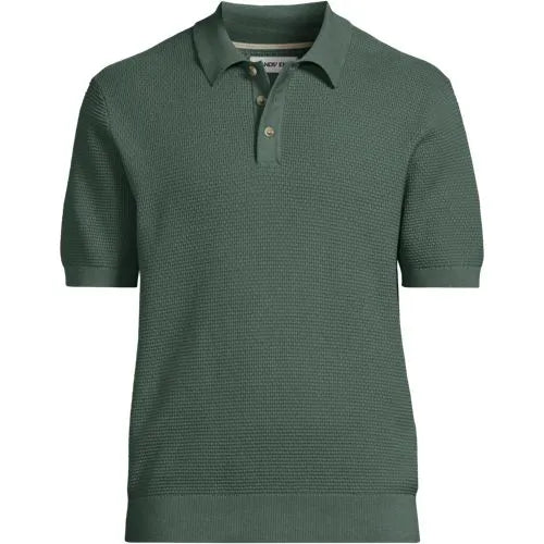 Men's Short Sleeve Fine Gauge Sweater Polo