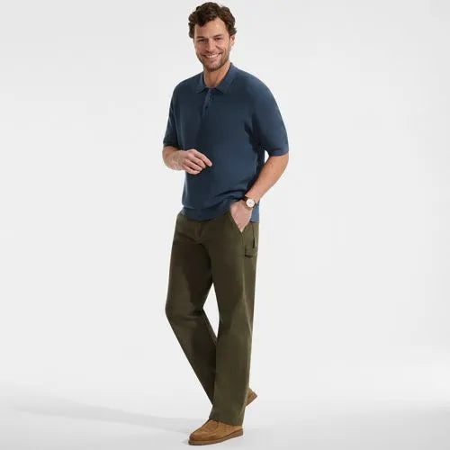 Men's Short Sleeve Fine Gauge Sweater Polo