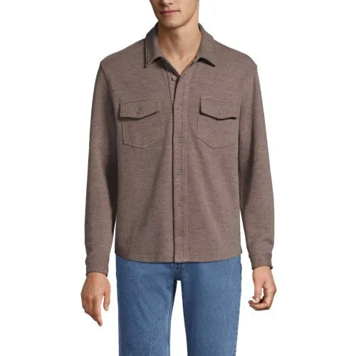 Men's Long Sleeve Bedford Button Through Utility Overshirt