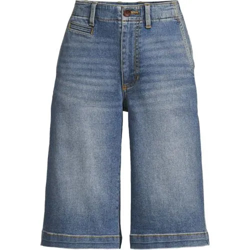 Women's Plus Size Recover Denim Mid Rise 12" Trouser Shorts
